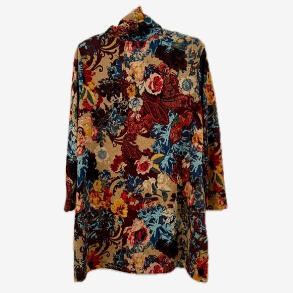 Ali Miles Multicolor Fall Cowl Tunic Top – Size M - Picture 2 of 6